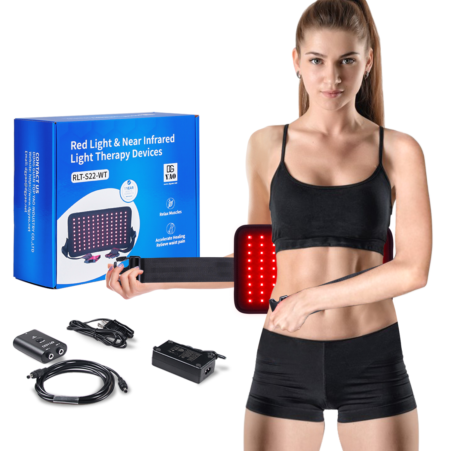 Red Light Therapy Infrared Light Therapy Wrap Belt for Body Pain Relief  Wearable Large Pad for Waist Back Stomach Muscle Repair, Decrease